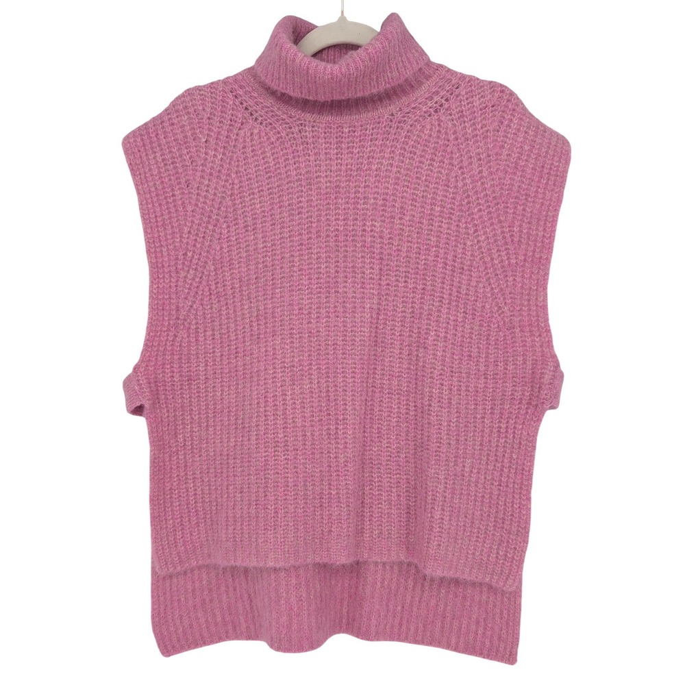 Isabel Marant Etoile Megan Pullover Vest Women 44 Pink Alpaca Turtleneck Sweater